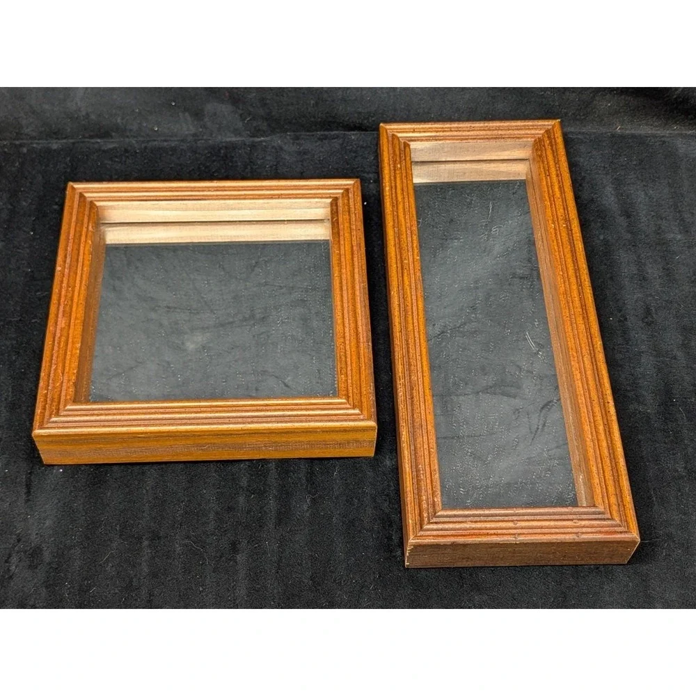 Vtg Pair Of Homco Wall Mirror 13in x 5in X 1.5in And 8x8x1.5 Square Gallery Wall